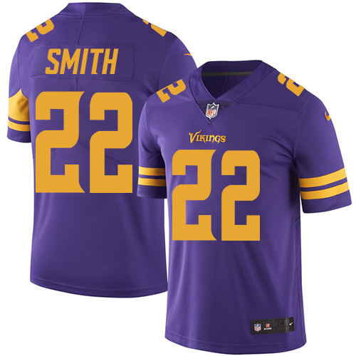 Men's Limited Harrison Smith Nike Jersey Purple - #22 Rush NFL Minnesota Vikings